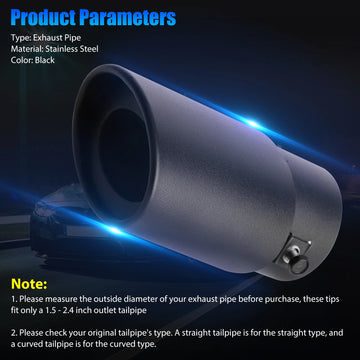 Car Stainless Steel Exhaust Tip – Round Muffler Tailpipe Accessory
