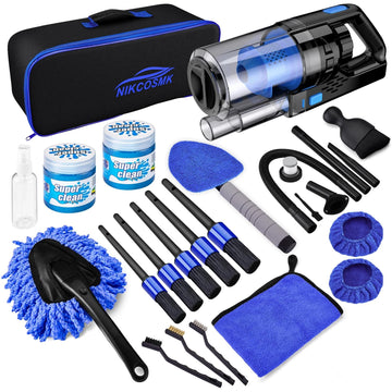 17-Piece Car Detailing Kit – Interior Cleaning Tools & Vacuum Brush Set
