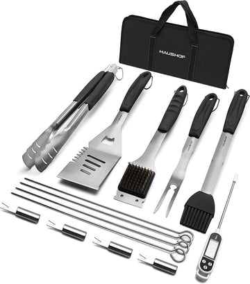 15-Piece BBQ Grill Accessories Set – Stainless Steel Barbecue Utensils