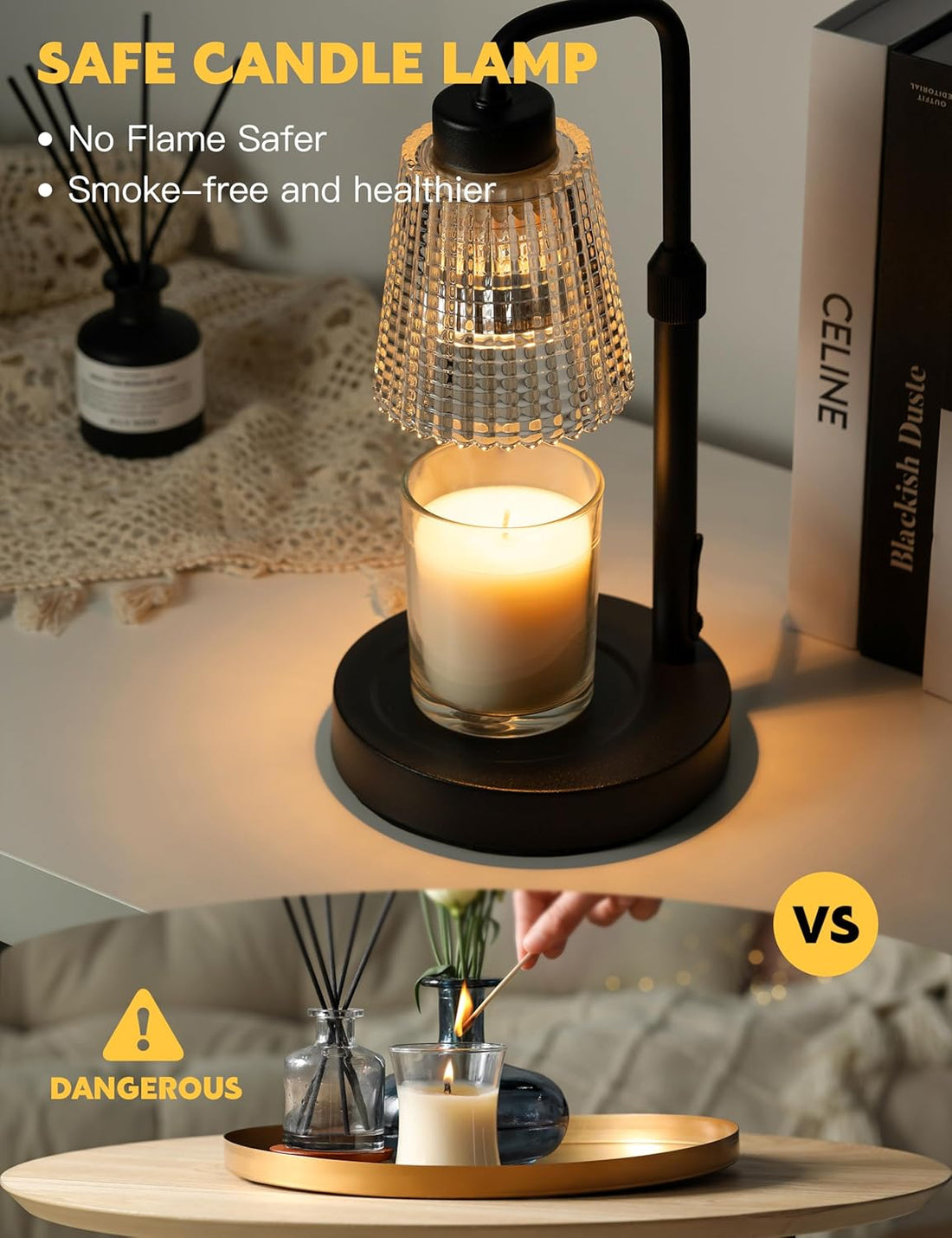 Dimmable Candle Warmer Lamp with Timer – Includes 2 Bulbs
