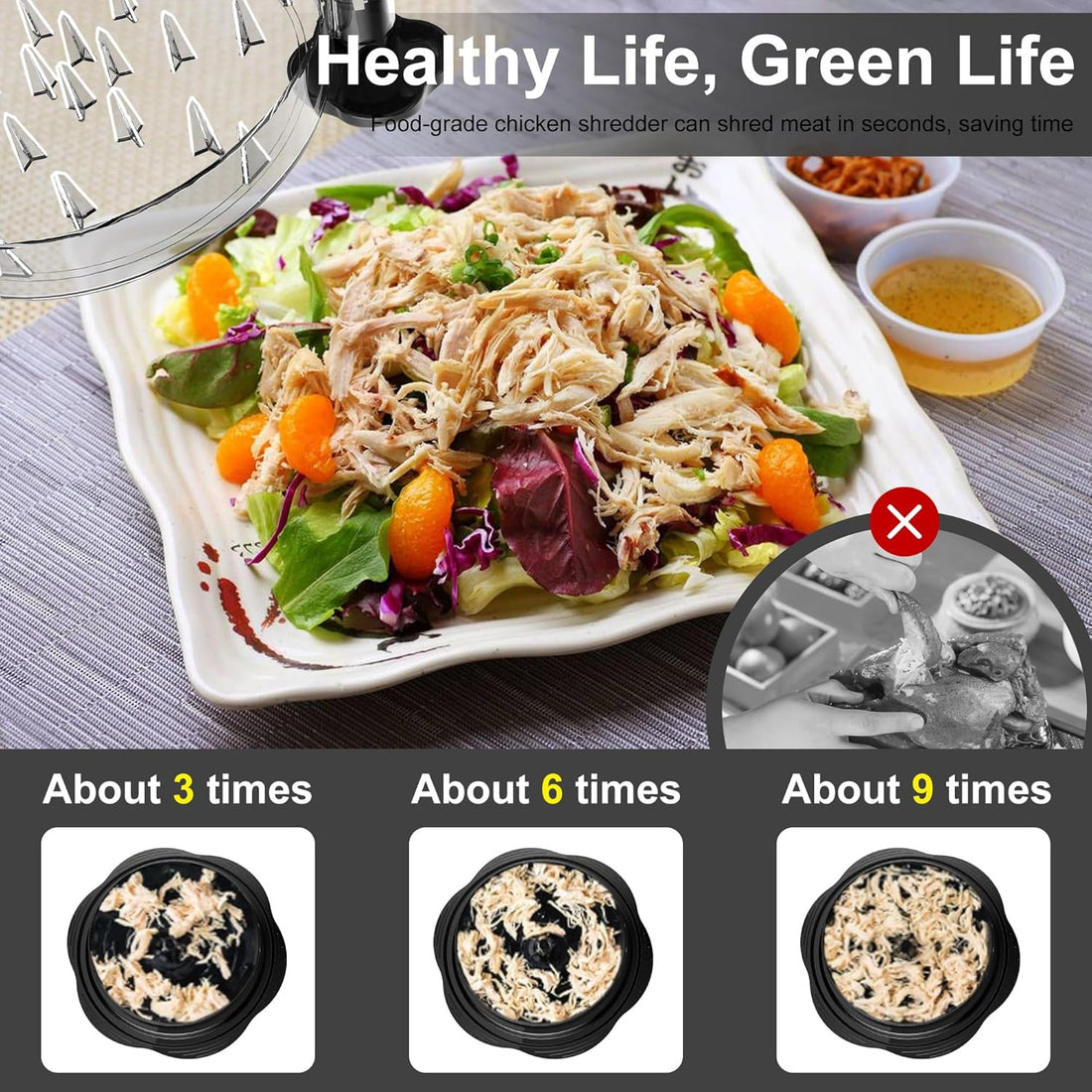 Large BPA-Free Chicken Shredder – Ergonomic, Anti-Slip, for Chicken, Pork & Beef.