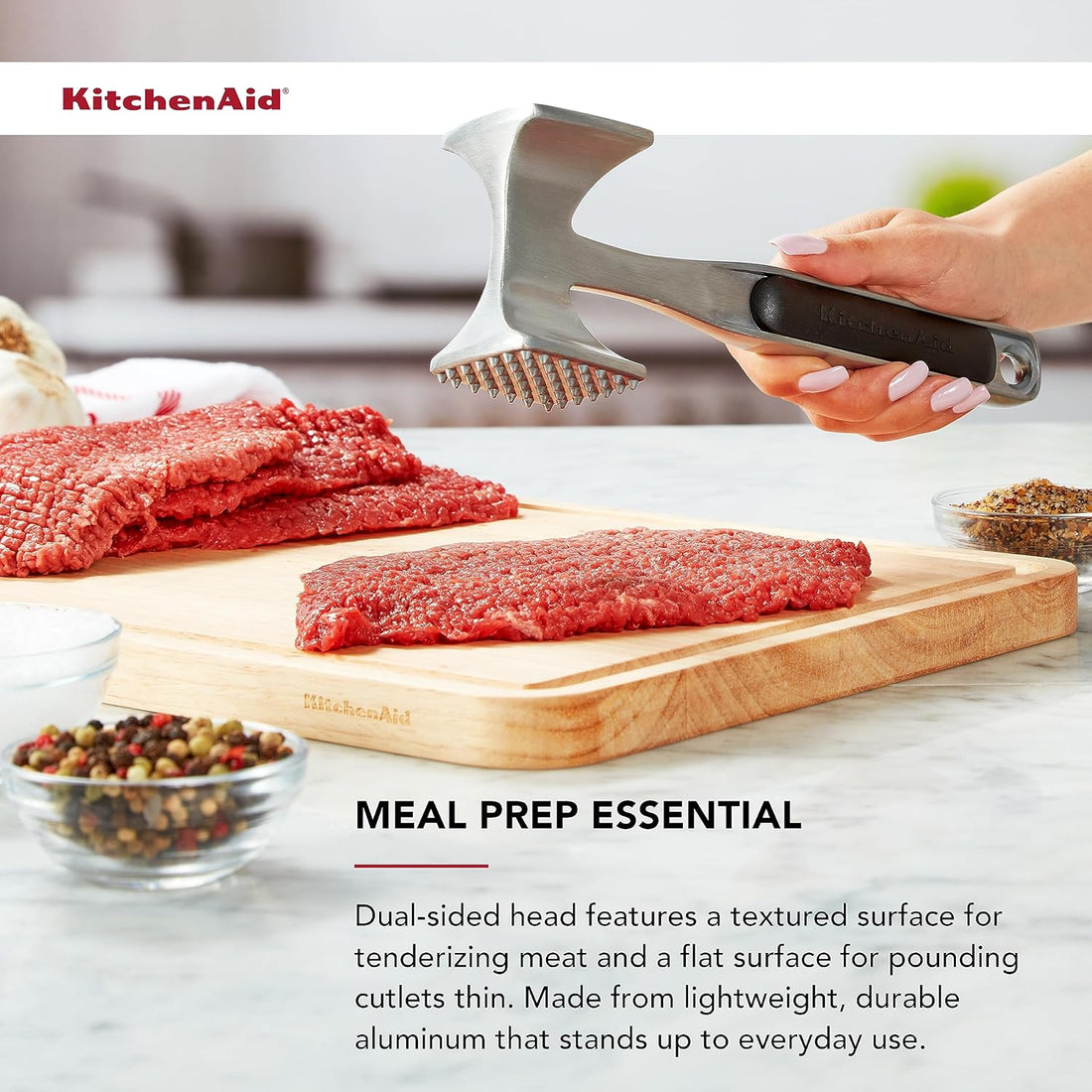 Gourmet Multi-Sided Meat Tenderizer – Perfect for Pounding Meats, Nuts, and Shellfish