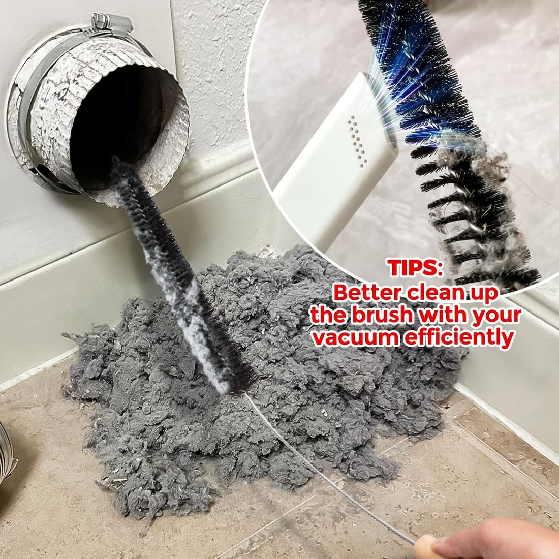 Holikme 2-Pack Dryer Vent Cleaner Kit – 304 Stainless, Household Use