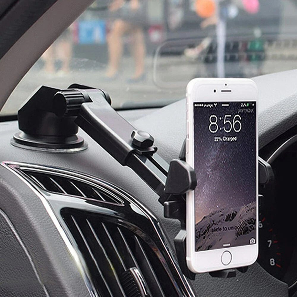360° Universal Car Mount – Windshield Phone & GPS Holder
