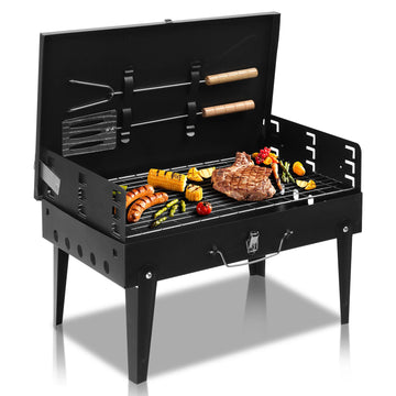 Portable Tabletop Charcoal BBQ Grill – Outdoor Camping & Picnic Cooker with Air Vent