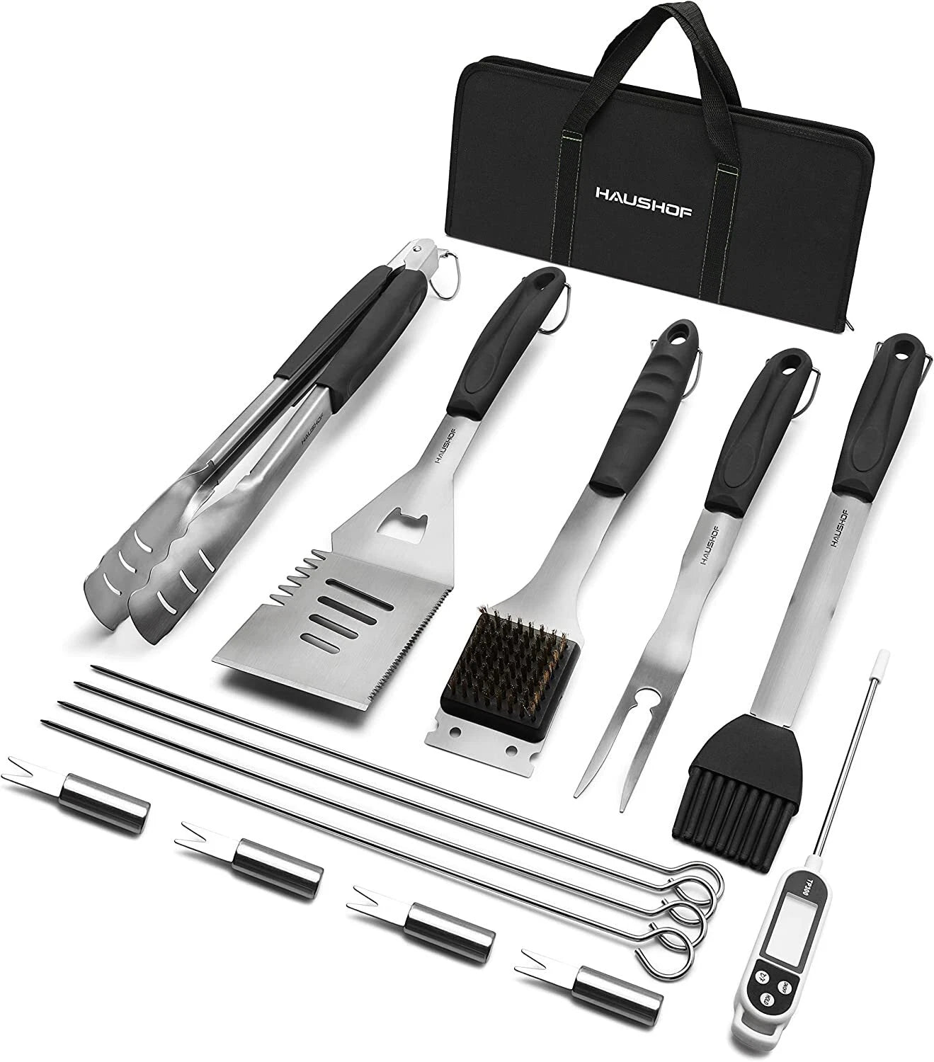 15-Piece BBQ Grill Accessories Set – Stainless Steel Barbecue Utensils